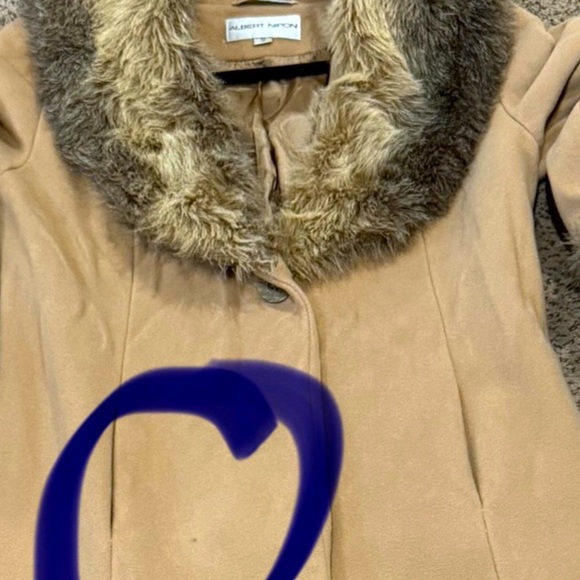 🧥 ALBERT NIPON Vintage Camel Wool Swing Coat‎ Sz 10 Faux Fur Trim Old Money - Picture 9 of 14